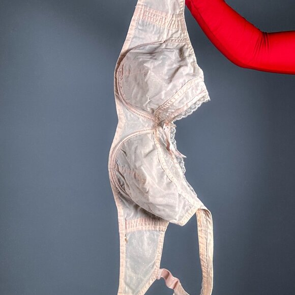 Vintage Pink/Peach Silk French Underwire Bra - Picture 7 of 7